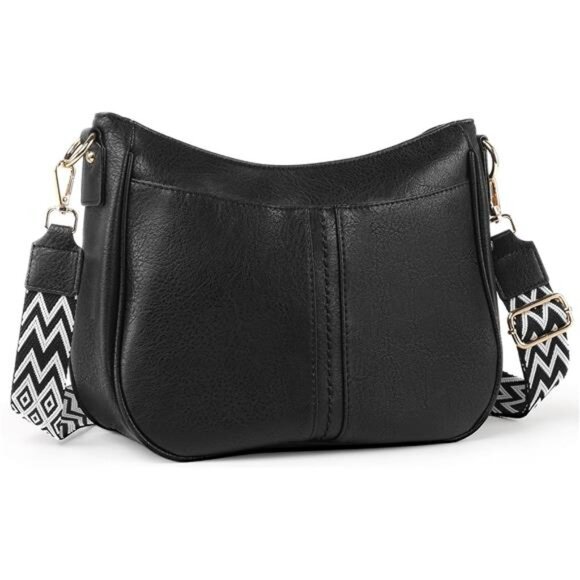 Handbags - Vegan Leather Hobo Bag for Women Black